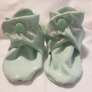Mint green baby shoes
